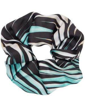Roberto Cavalli Accessoires ,Veelkleurig ,Zijden Ray Of Sea Scrunchie - Groen