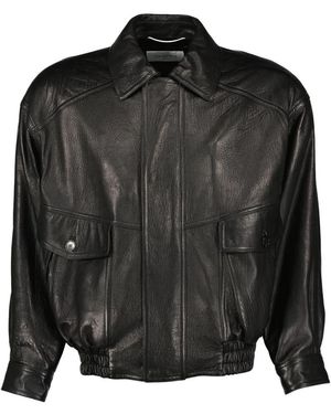 Saint Laurent Leather Jackets - Black