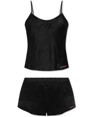 DIESEL Nachtkleding ,Zwart ,Tweed Tweedelige Pyjama Set-Ivone-Dnm