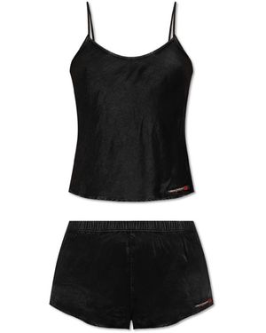 DIESEL Nachtkleding ,Zwart ,Tweed Tweedelige Pyjama Set-Ivone-Dnm