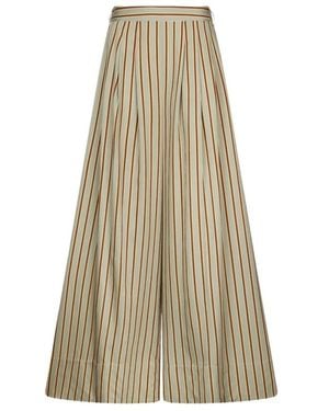 Liu Jo Broeken ,Groen ,Rayon Wide Leg Broek - Naturel