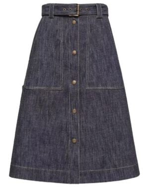 Moncler Rokken ,Blauw ,Denim Denim Knie-Lengte Rok