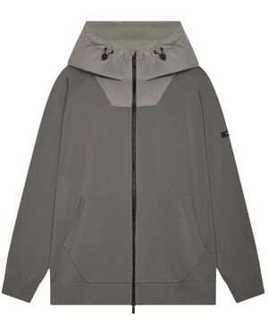 Suns Jassen ,Bruin ,Nylon Technische Jas Met Capuchon - Grijs