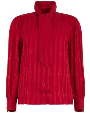 Gucci Seidenhemd Mit Schleife - Rot