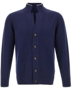 Eleventy Wol Cardigan - Blauw