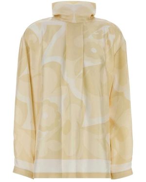 Carven Overhemden ,Veelkleurig ,Bl 402 Top Met Hoge Hals - Naturel
