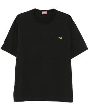 KENZO Tops ,Zwart ,Katoen Gots Jumping Tiger Crest Klassiek T-Shirt