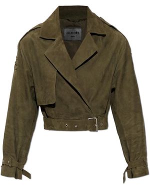 AllSaints Jassen ,Groen ,Leer Ophelia Suede Jacket