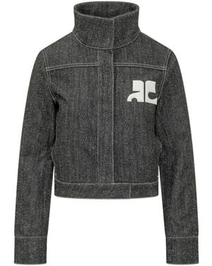Courreges Denim Tweed Jas - Grijs