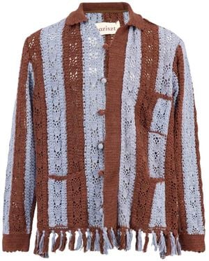 BAZISZT Bohemian Gehäkeltes Shirt - Rot