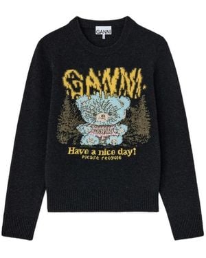 Ganni Rundhals-Strickware - Blau