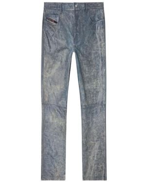 DIESEL Leather Pants - Blue