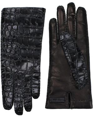 Miu Miu Lederhandschuhe Mit Klassischen Stichdetails - Schwarz