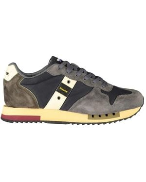 Blauer Schoenen ,Blauw ,Leer Queens 01/Wax Sneaker