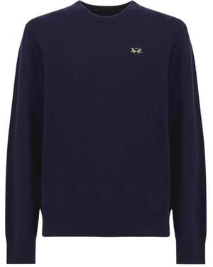 La Martina Round-Neck Knitwear - Blu