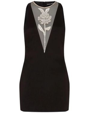 David Koma Kleedjes ,Zwart ,Polyester Crystal Rose Satin Mini Dress