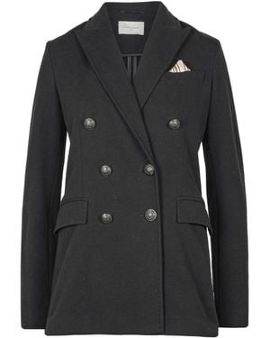 Circolo 1901 Doppelreihiger Baumwollblazer - Schwarz