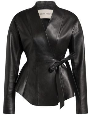 Alberta Ferretti Leather Jackets - Negro
