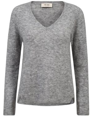 Mos Mosh Mmthora V-Neck Strickpullover - Grau