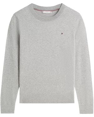 Tommy Hilfiger Co Jersey Fine Gg Ls C-Nk Swt - Grau