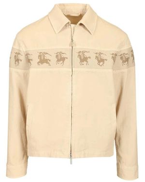 Burberry Galloping Knight Katoenen Canvas Jas - Naturel