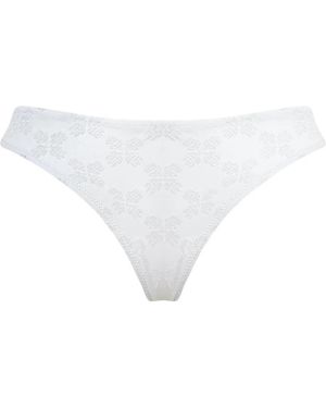Vilebrequin Badmode ,Wit ,Midi Brief Bikini Broekje Turtle Monogram Jacquard