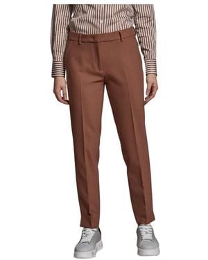 Via Masini 80 Straight Trousers - Marrone