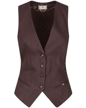 Elisabetta Franchi Waistcoats - Brown