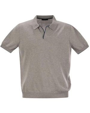 Fay Truien & Vesten ,Grijs ,Katoen Polo Shirt Zonder Knopen