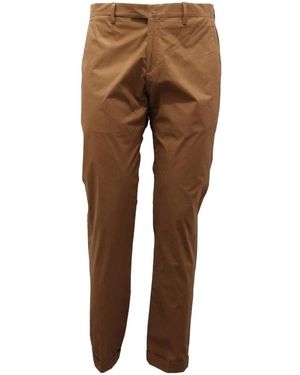 BRIGLIA Slim-Fit Trousers - Brown