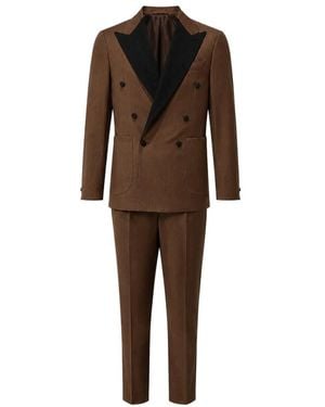 Franzese Collection Double Breasted Suits - Brown