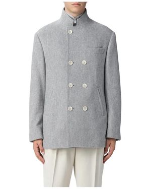 Brunello Cucinelli Double-Breasted Coats - Grigio