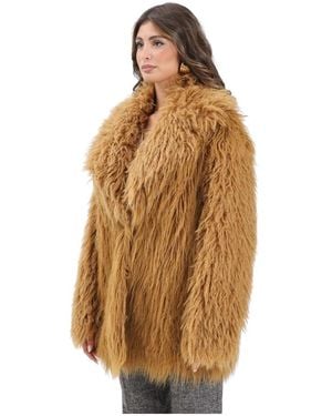 Patrizia Pepe Faux Fur & Shearling Jackets - Brown