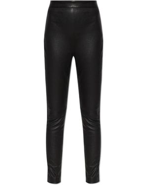 Balmain High-Waist Lederhose - Schwarz