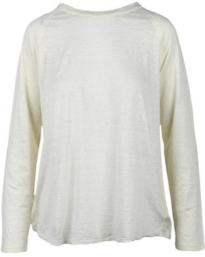 Slowear Tops ,Wit ,Linnen Basic T-Shirt