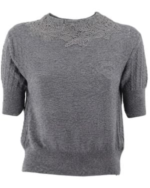 Ermanno Scervino Round-Neck Knitwear - Grey