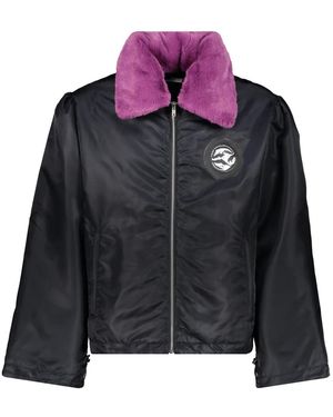 Random Identities Jacke Mit Abnehmbarem Kunstfellkragen - Schwarz