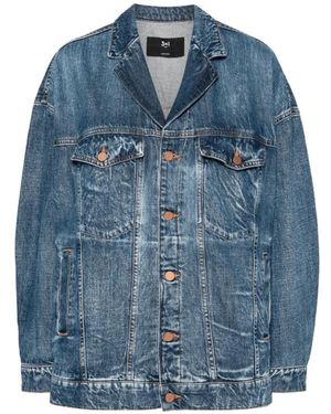 3x1 Indigo denim jacke mit notched revers - Blau