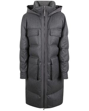 Brunello Cucinelli Jassen ,Grijs ,Wol Wolledon Gekwalte Jas