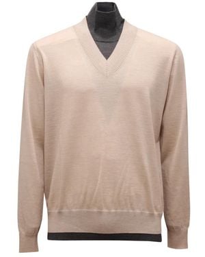 Paolo Pecora Round-Neck Strickwaren - Natur
