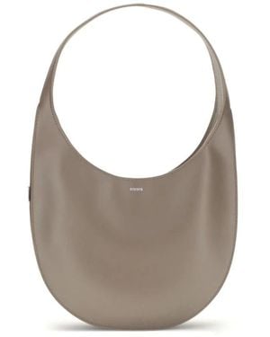 Coperni Tassen ,Bruin ,Leer Swipe Schoudertas - Grijs