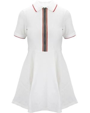 Burberry Kurzarm Reißverschluss Kleid Damenmode - Weiß