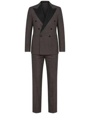Franzese Collection Double Breasted Suits - Black