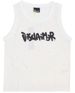 DISCLAIMER Tops ,Wit ,Katoen Wit Logo Tanktop Damesmode