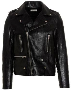 Saint Laurent Leather Jackets - Black