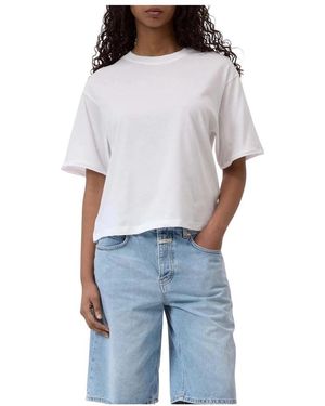 Closed T-Shirt Mit Rundhalsausschnitt Und Halben Ärmeln Im Kastenschnitt - Blau