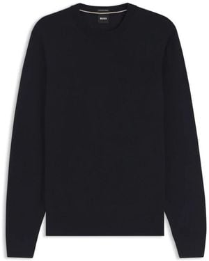 HUGO H-Leno Sweater Met Ronde Hals - Zwart