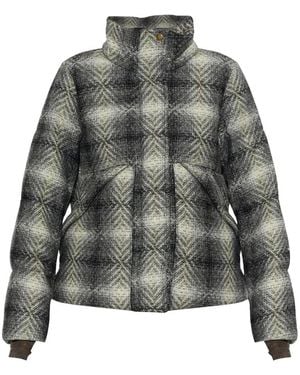 Woolrich Jassen ,Grijs ,Wol Donsjack Met Opstaande Kraag