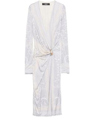 Versace Printed Viscose Dress - White