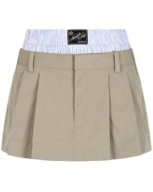Alexander Wang Vorgefertigter Faltenrock-Skort - Natur